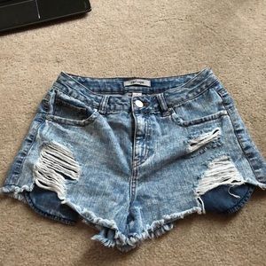 High wasted jean shorts